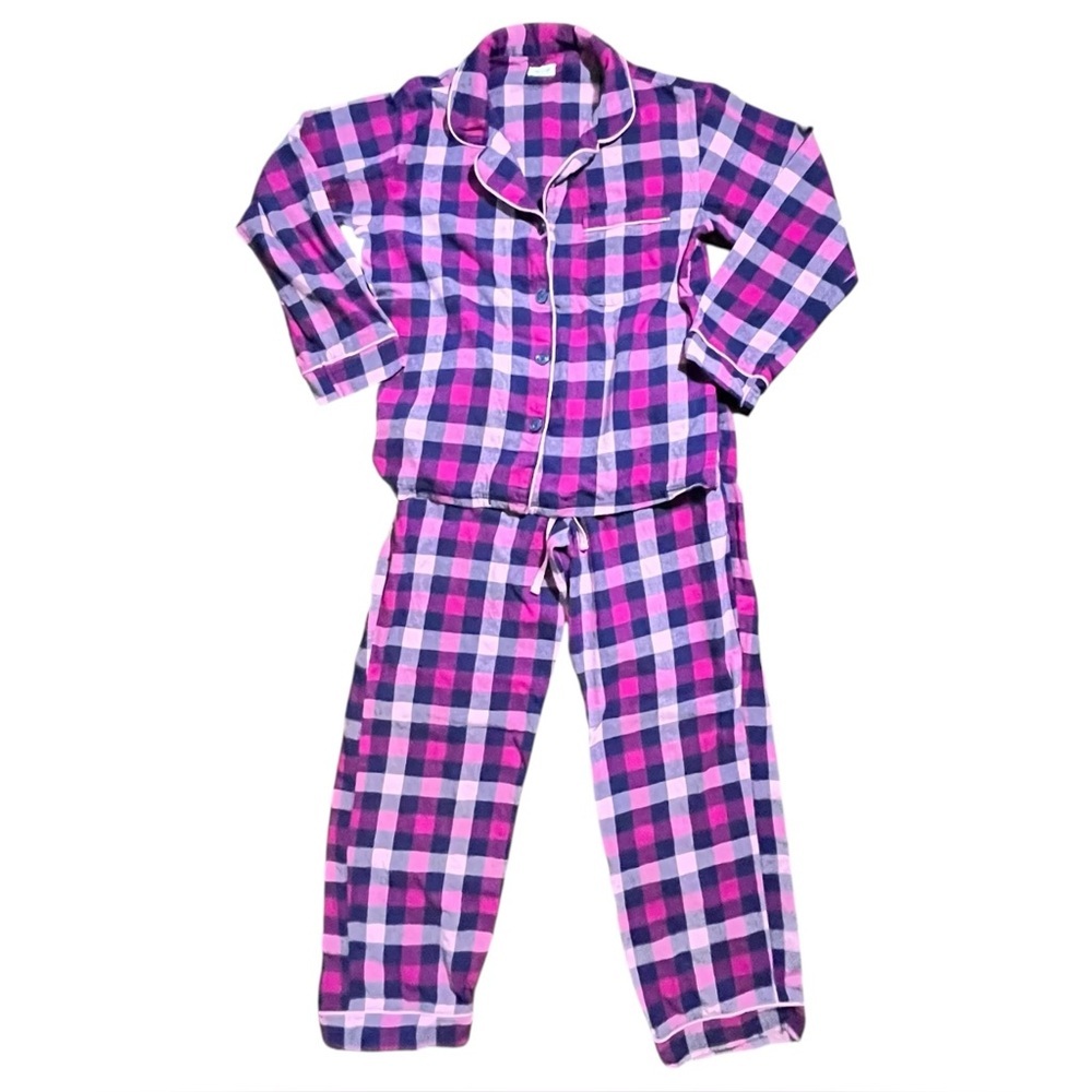 Bed Head Pajama Set Women's Small Pink Plaid Comfort Lounge Preppy